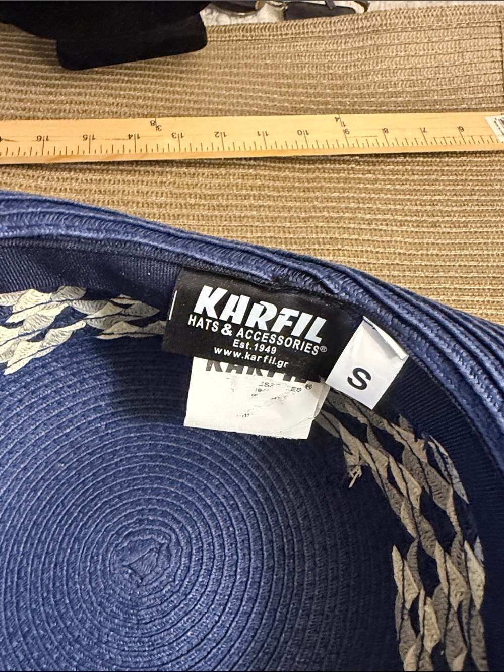 Karfil Women's Navy Blue Wide Brim Sun Hat Size Small Beach Resort Vacation - Picture 5 of 9